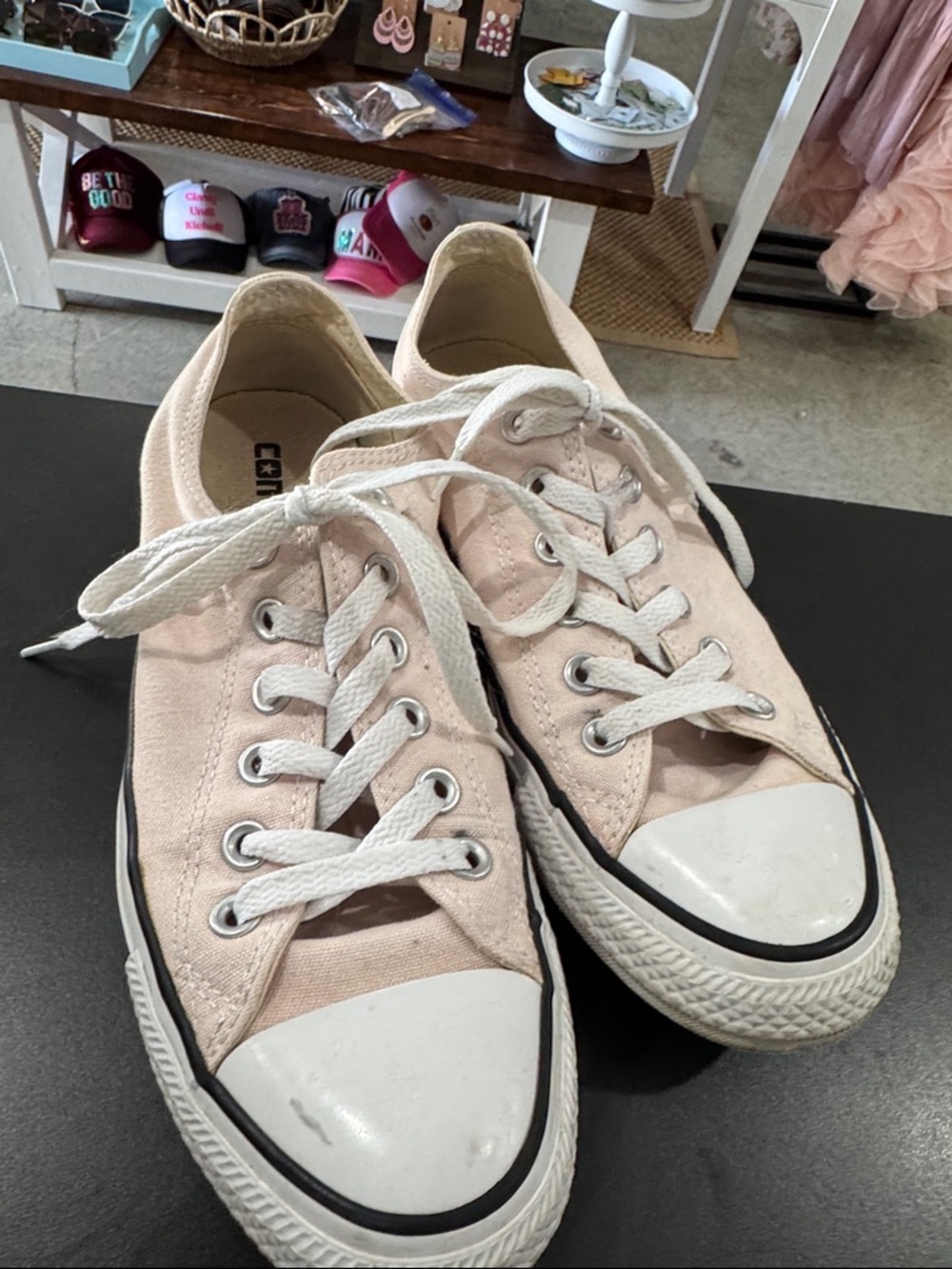 Converse Low-Top Canvas Sneakers in Pale Pink - Picture 2 of 5